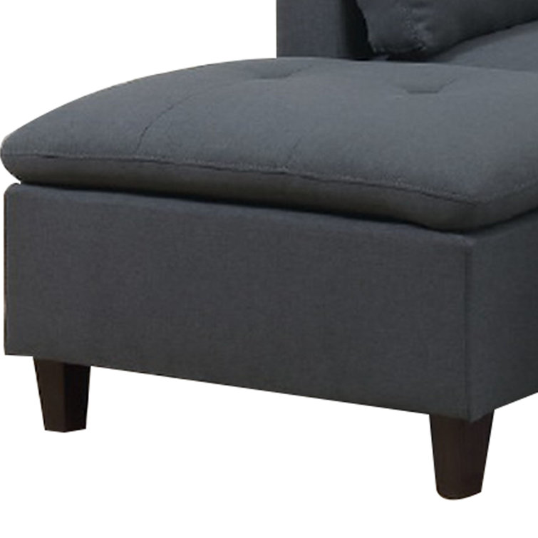 Latitude Run® Olga 3 Piece L Shape Sectional Sofa, Ottoman, 2 Pillows